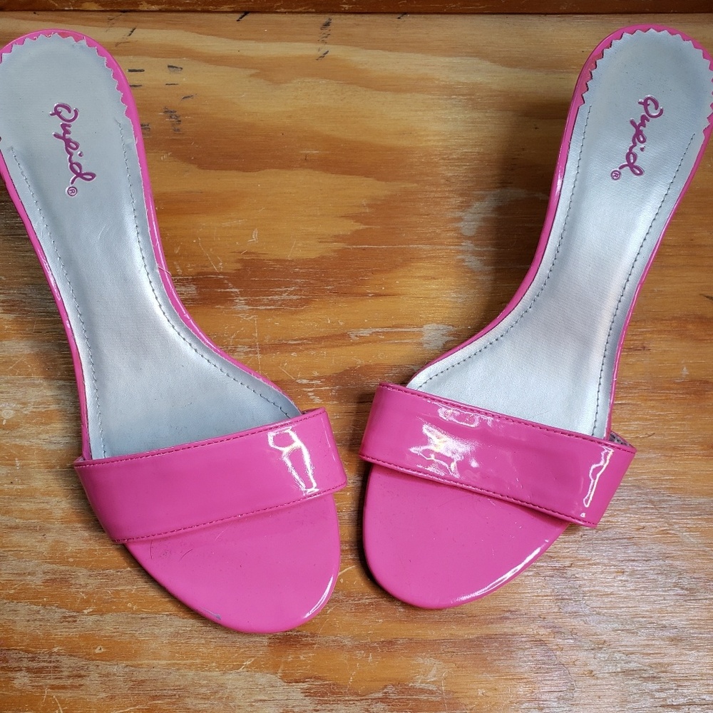 Pink pinup heels slides rockabilly retro